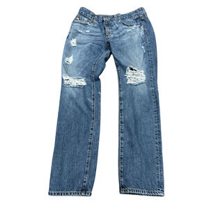 AG Adriano‎ Goldschmied Size 26 The Beau Slouchy Skinny Medium Wash Distressed
